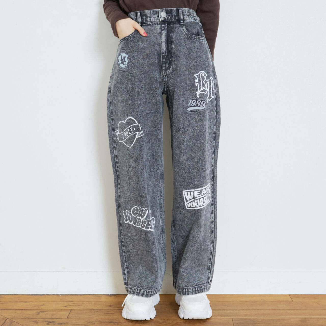 [LTXC] Patch Design Denim Pants,Gray, large image number 3