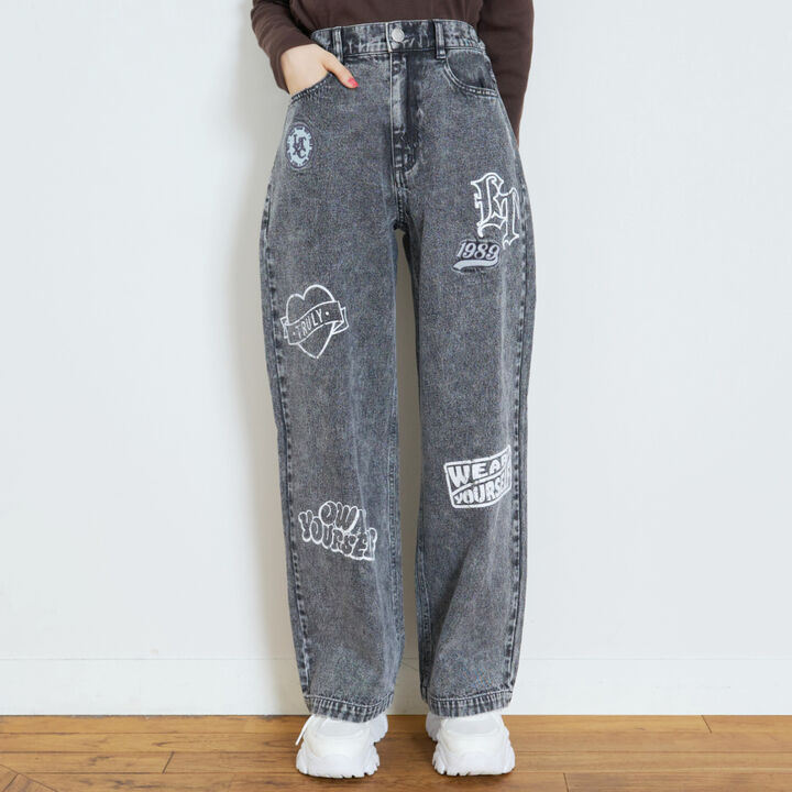 [LTXC] Patch Design Denim Pants,Gray, medium image number 3
