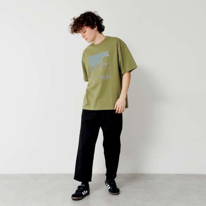 Big Short Sleeve T-Shirt with Reflective Print on Front,White, medium image number 2