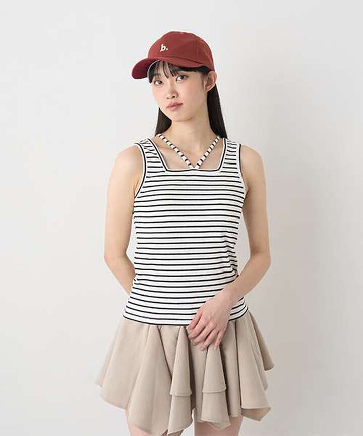 Black Cross Halter Tank,Multi color, medium image number 0