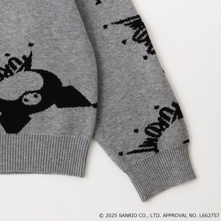 My Melody / Kuromi All-Over Pattern Jacquard Pullover & Lace Collar Set,Black, medium image number 5