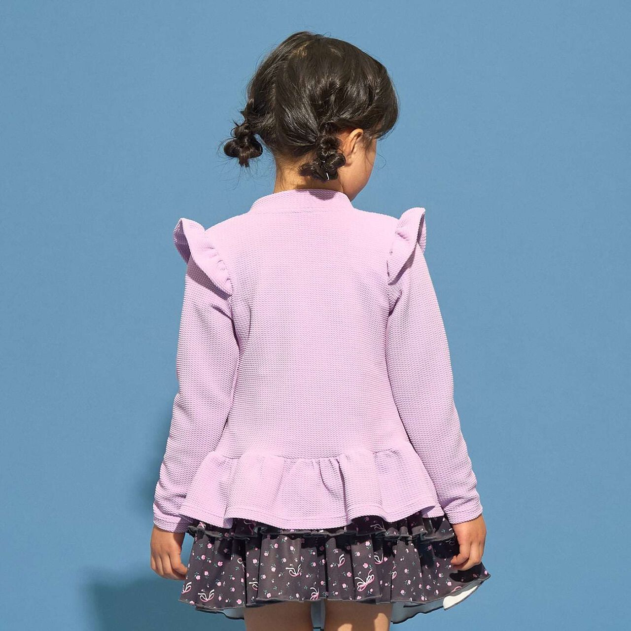 [SWIM] [UV Cut] Hem Frill Full Zip Rash Guard,Lavender, large image number 15