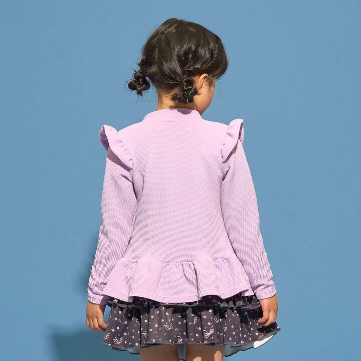 [SWIM] [UV Cut] Hem Frill Full Zip Rash Guard,Lavender, medium image number 15