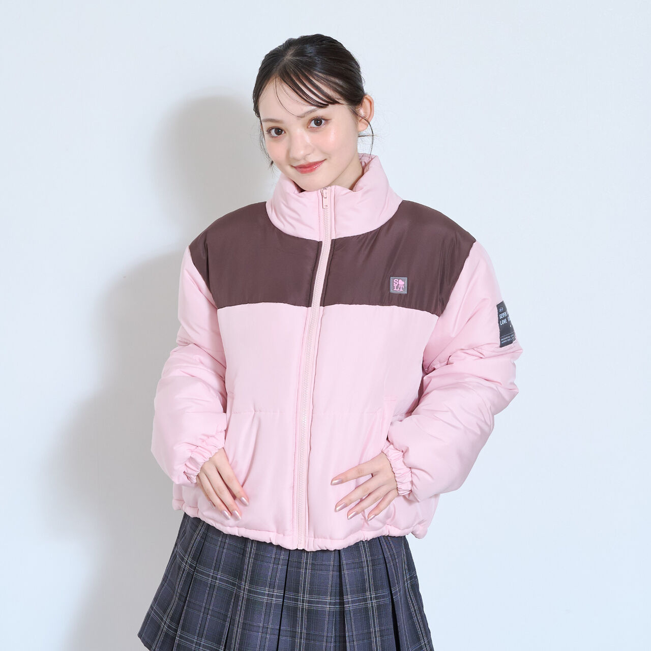 [7days] Padded Short Bomber Jacket,Pink, large image number 3
