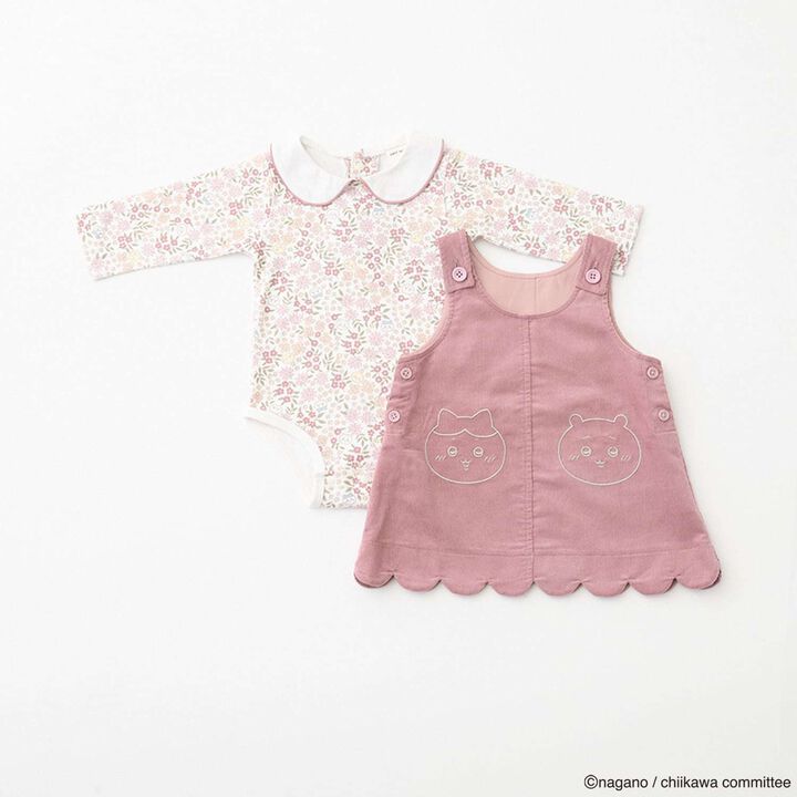 [Anime Chiikawa] Collar Romper & Jumper Skirt Set,Mocha tea, medium image number 4