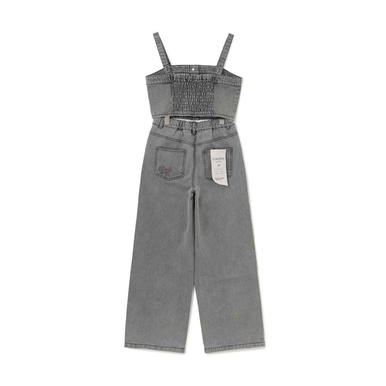 [LTXC] Denim Pants and Bustier Set,Black, large image number 4