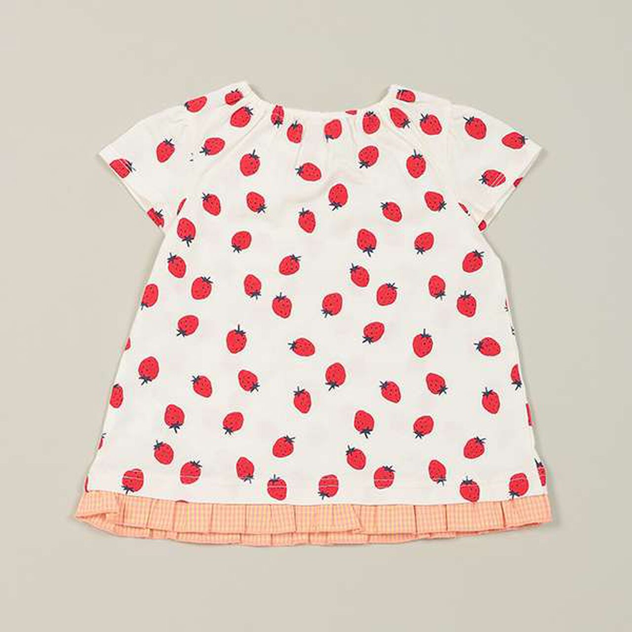 All-Over Pattern Strawberry Pouch T-Shirt,Pink, large image number 1