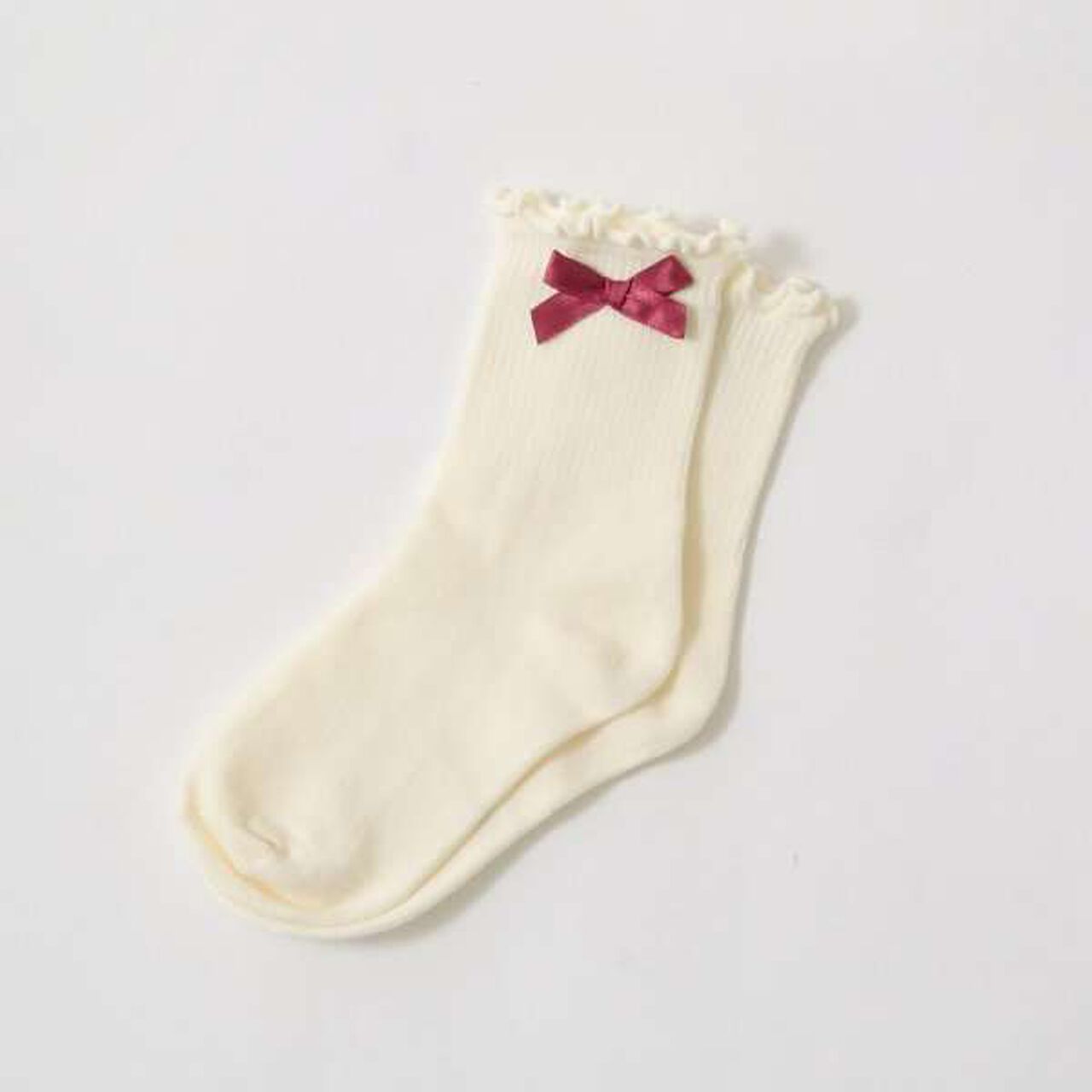 Ribbon-Trimmed Melody Crew Socks,Black, large image number 3