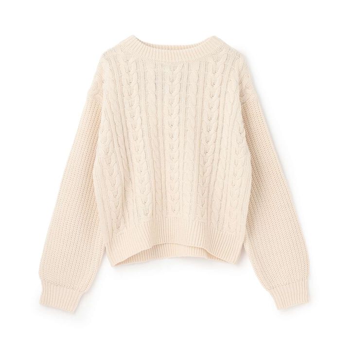 [GOOD PRICE] Cable Knit Pullover,Ivory, medium image number 6