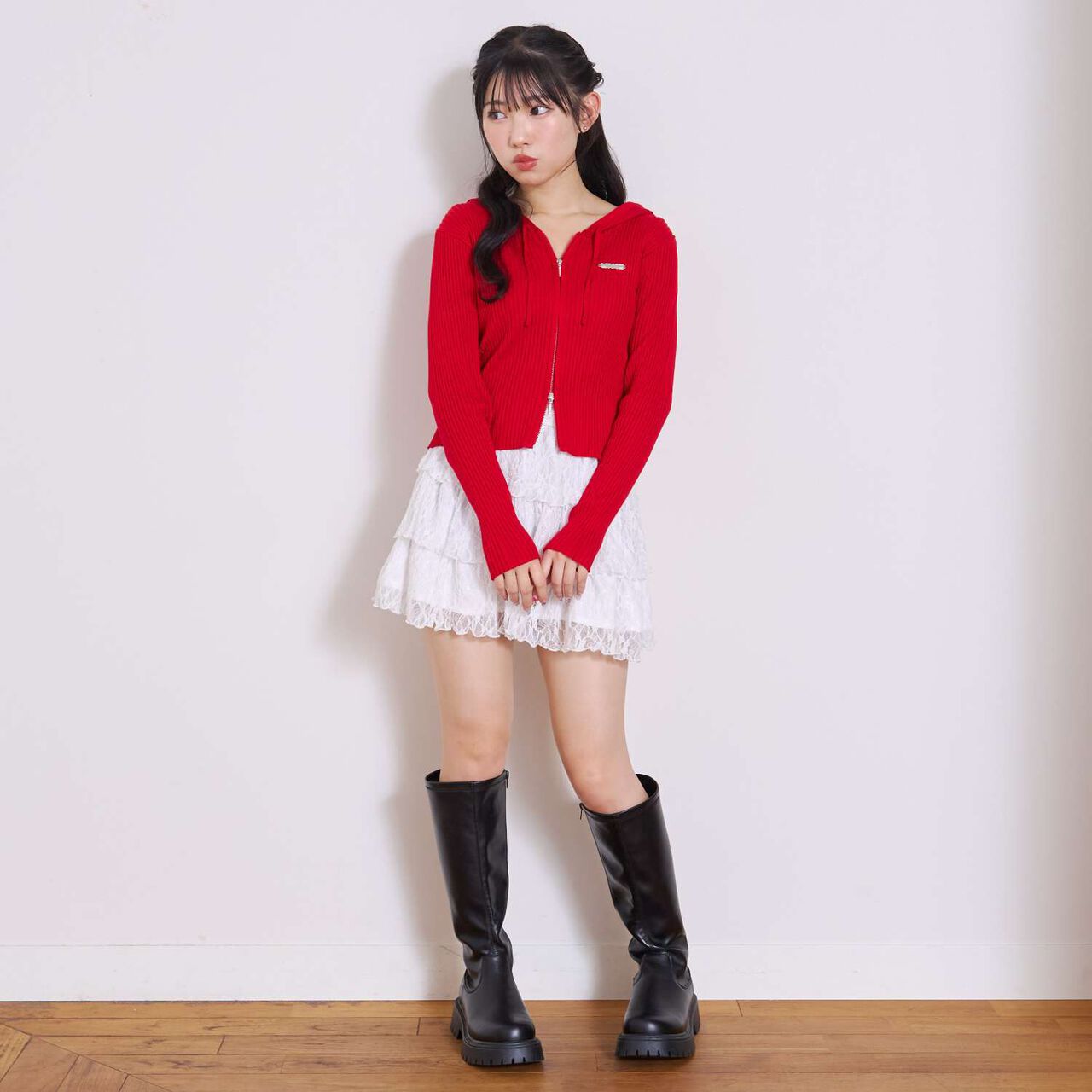 [LTXC] [Arael] Rib Zip Hoodie,Off white, large image number 5