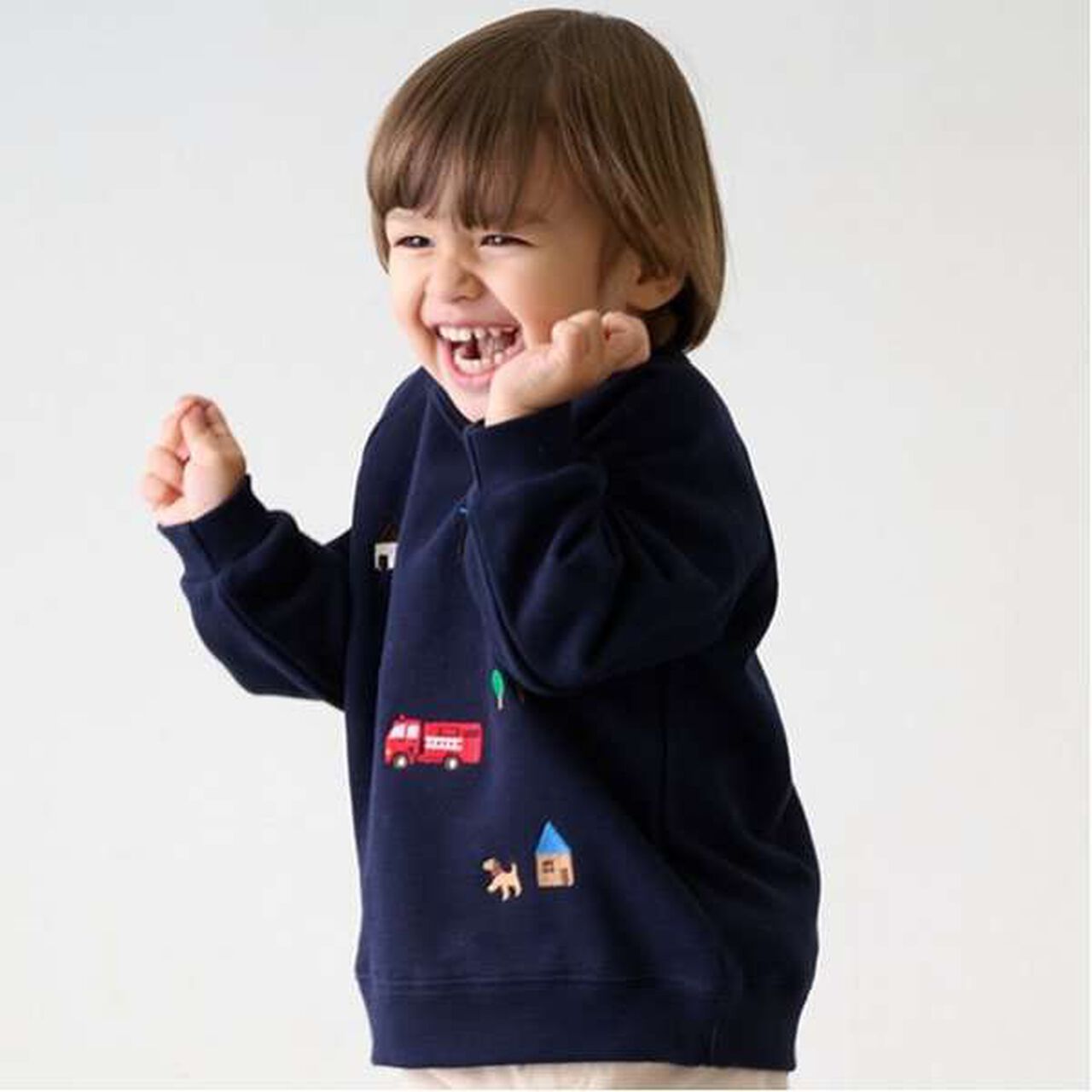 Vehicle Embroidered Sweatshirt,Top gray, large image number 1