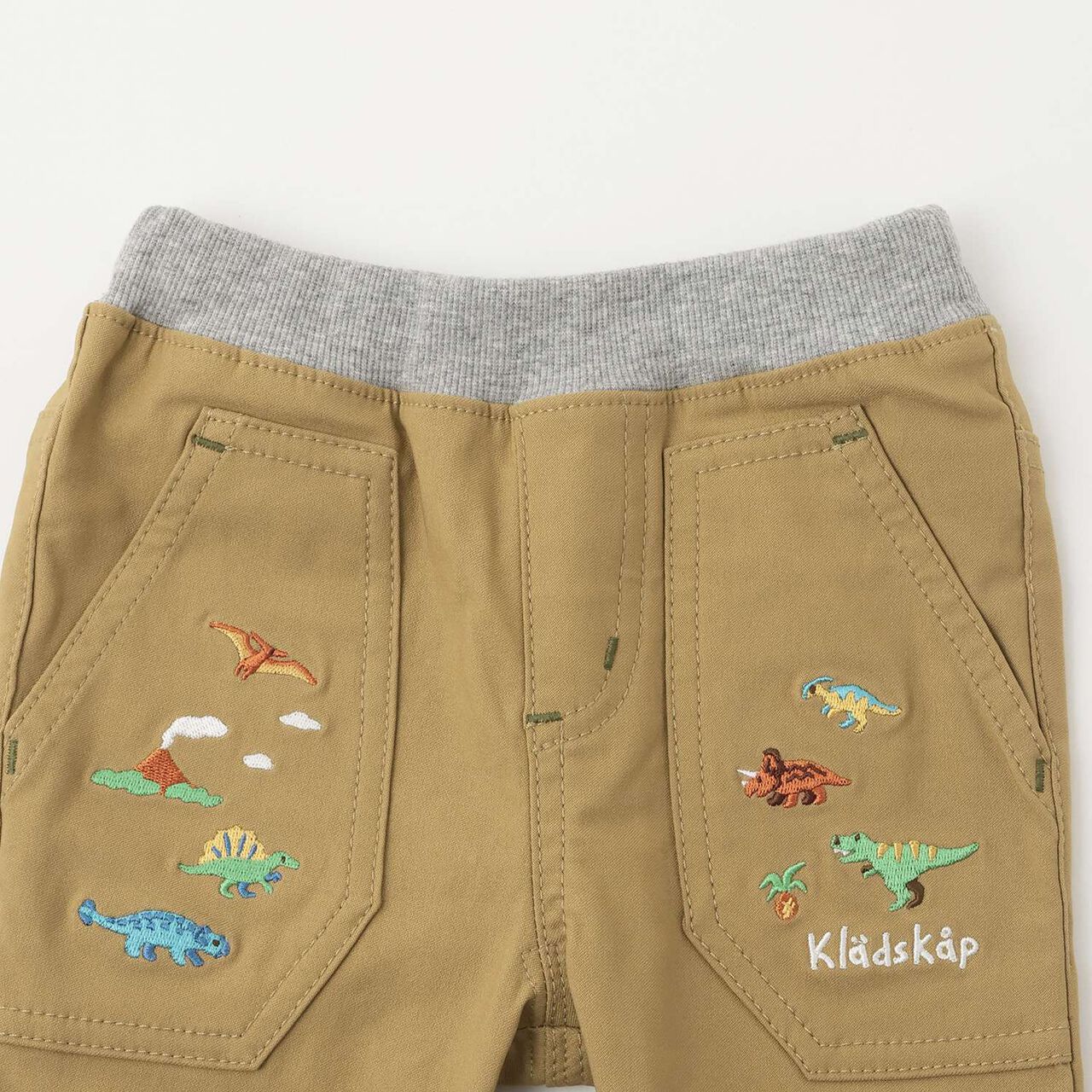 Dinosaur Cuffed Long-Length Straight Pants,Beige, large image number 2