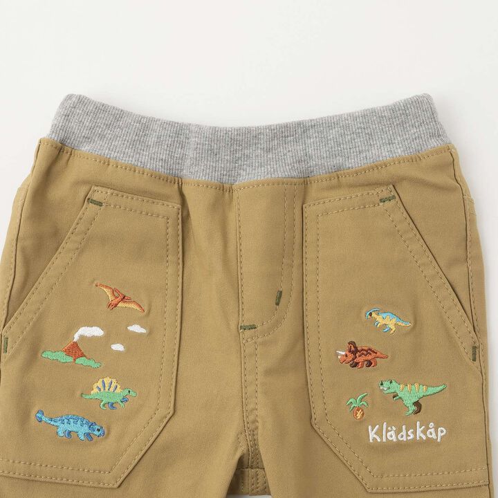 Dinosaur Cuffed Long-Length Straight Pants,Beige, medium image number 2