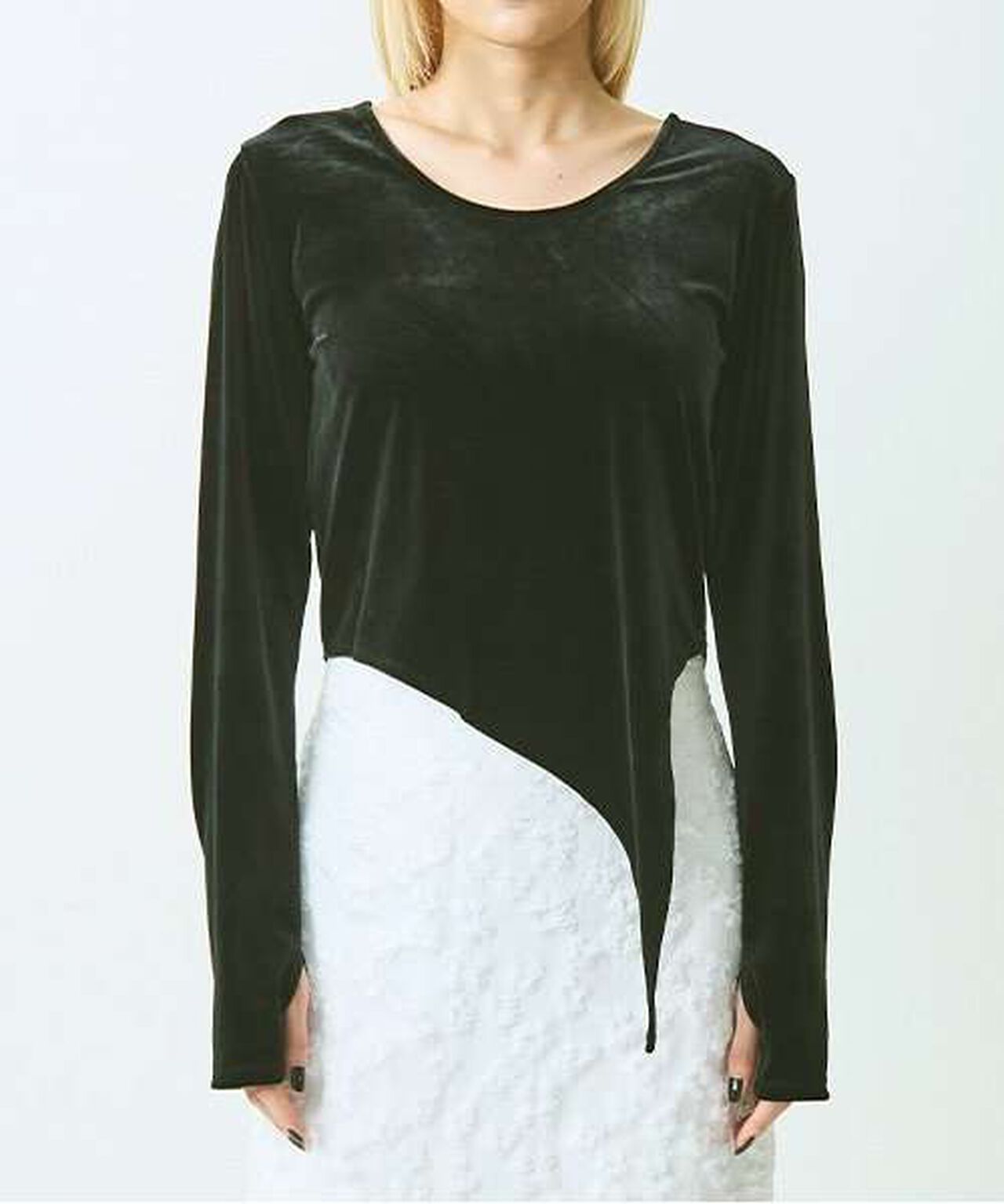 Velour Sequin Pullover,Blue gray, large image number 17