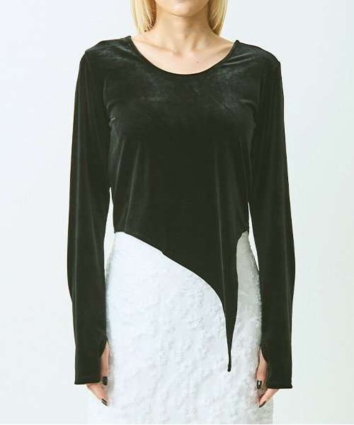 Velour Sequin Pullover,Blue gray, medium image number 17