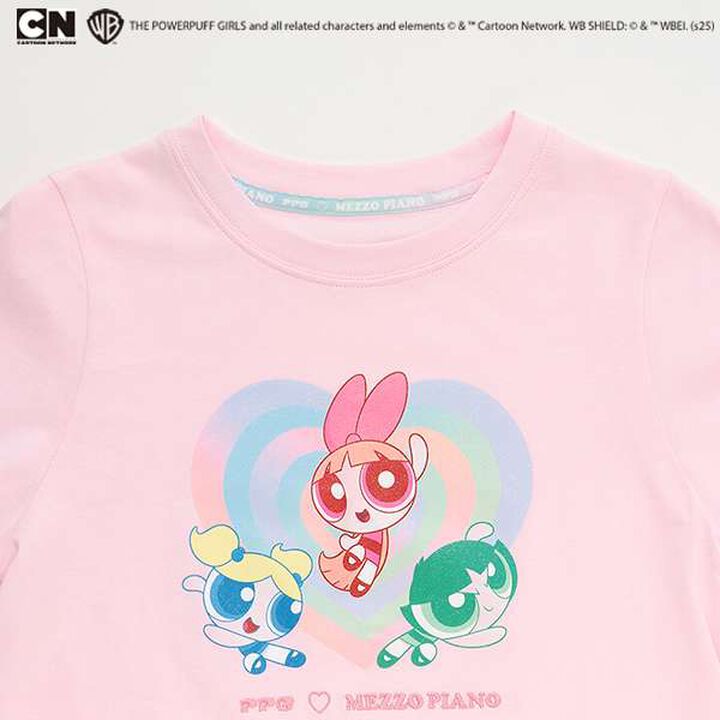 The Powerpuff Girls Sleeve Ribbon T-Shirt,Pink, medium image number 2