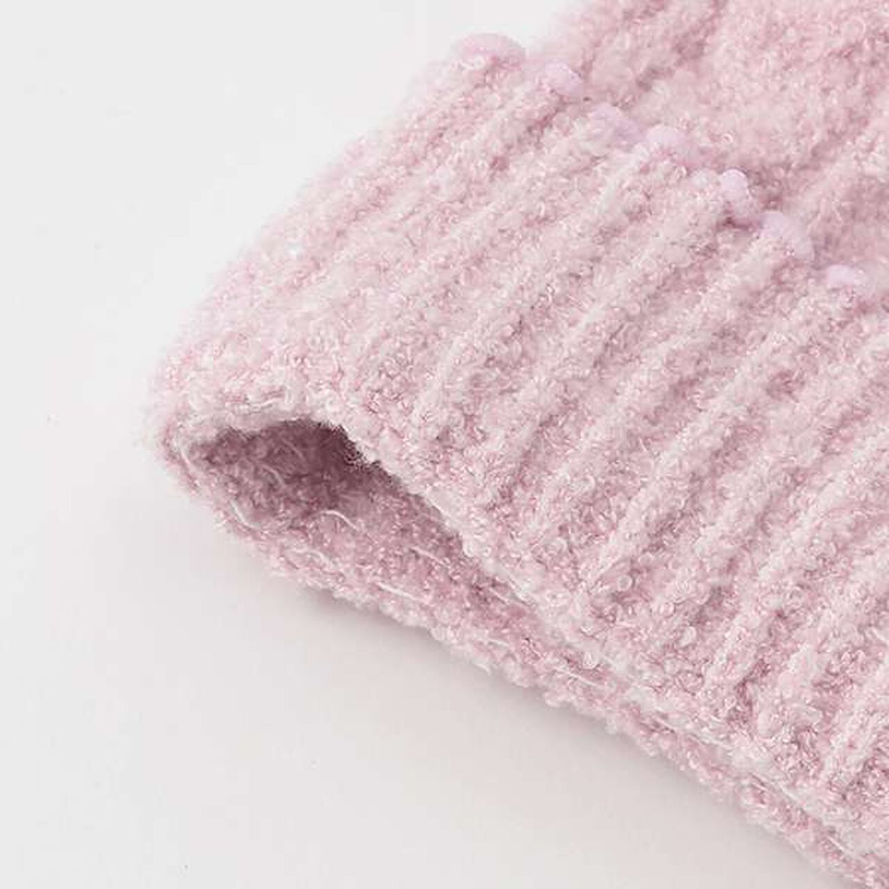 Boa Rabbit Mascot Marshmallow Knit Hat,Light pink, large image number 4