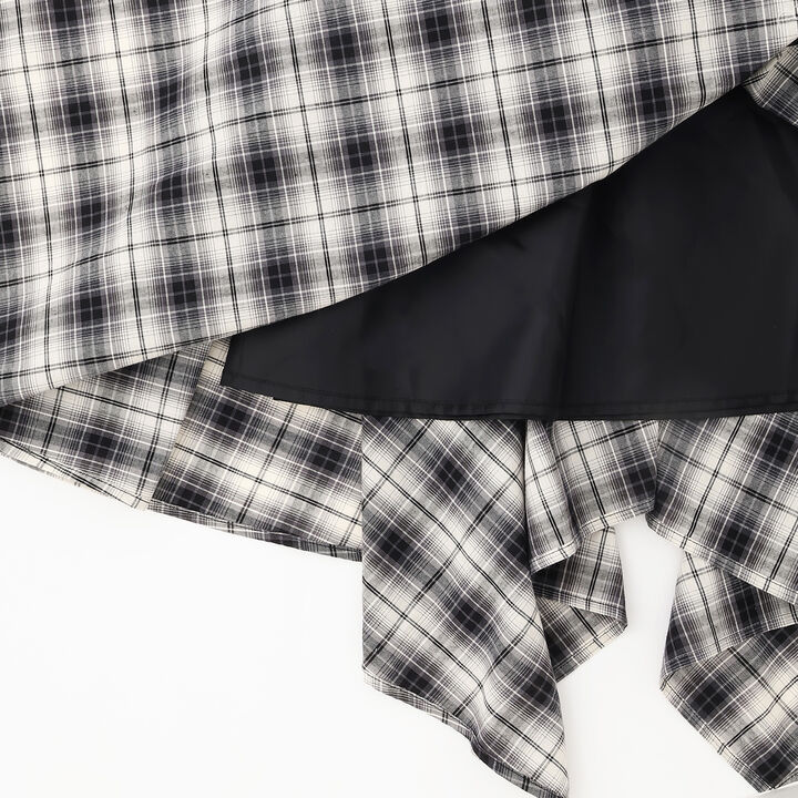 [LTXC] Waist Wrap Checkered Midi Skirt,Black, medium image number 5