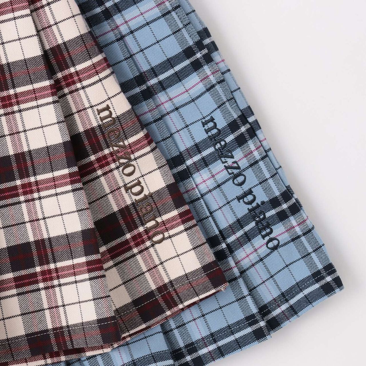 Check Pleats Culotte Skirt with Side Belt,Beige, large image number 6