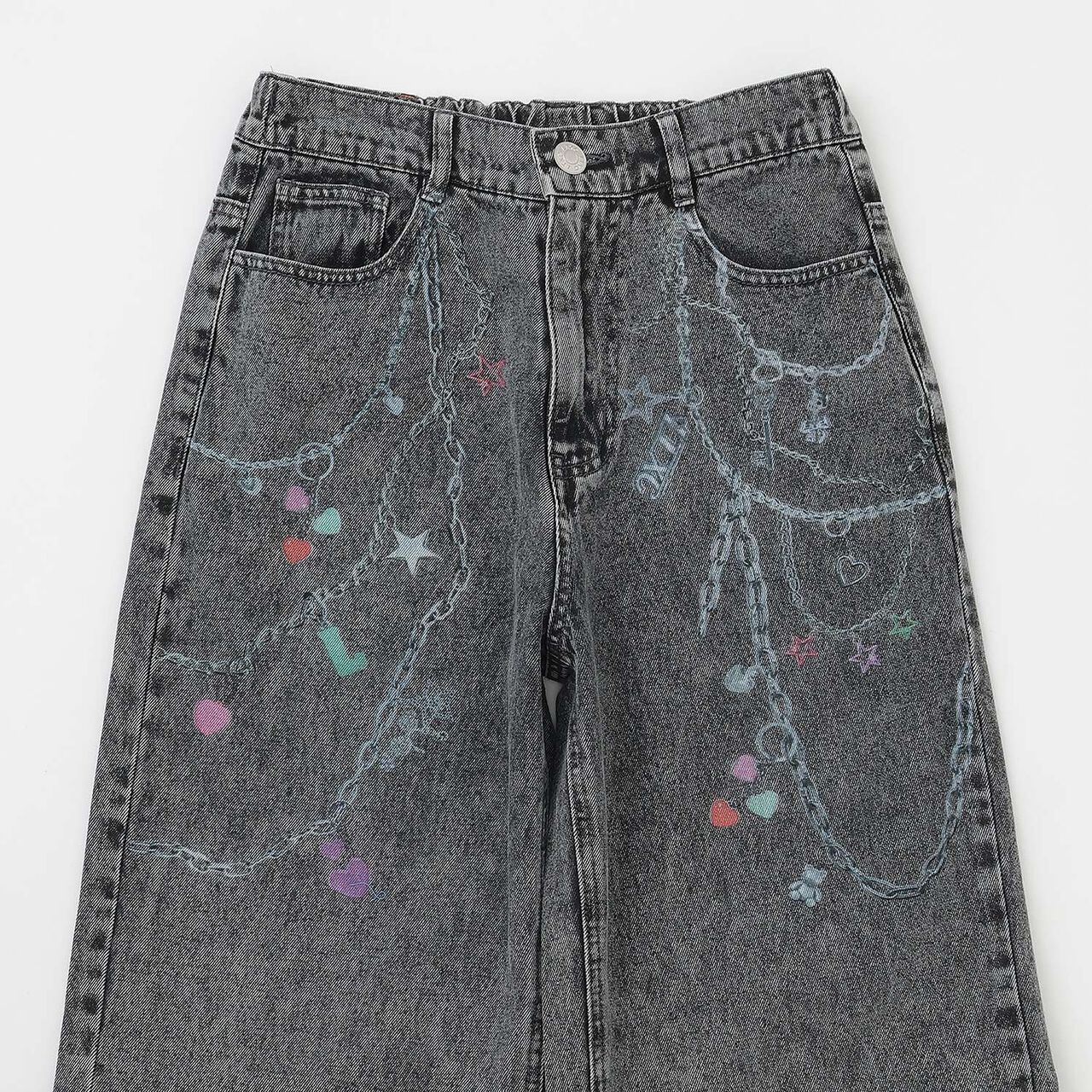 [LTXC] Charm Design Denim Wide Pants,Gray, large image number 17