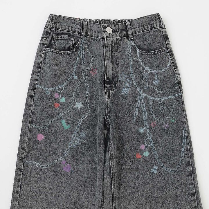 [LTXC] Charm Design Denim Wide Pants,Gray, medium image number 17
