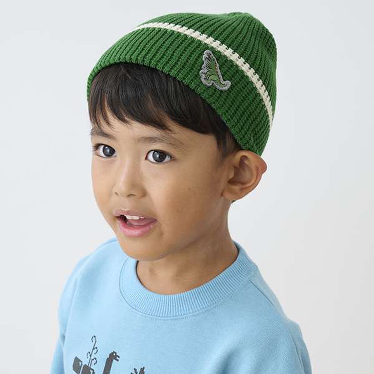 Dinosaur Appliqu&eacute; Reversible Beanie,Green, large image number 0