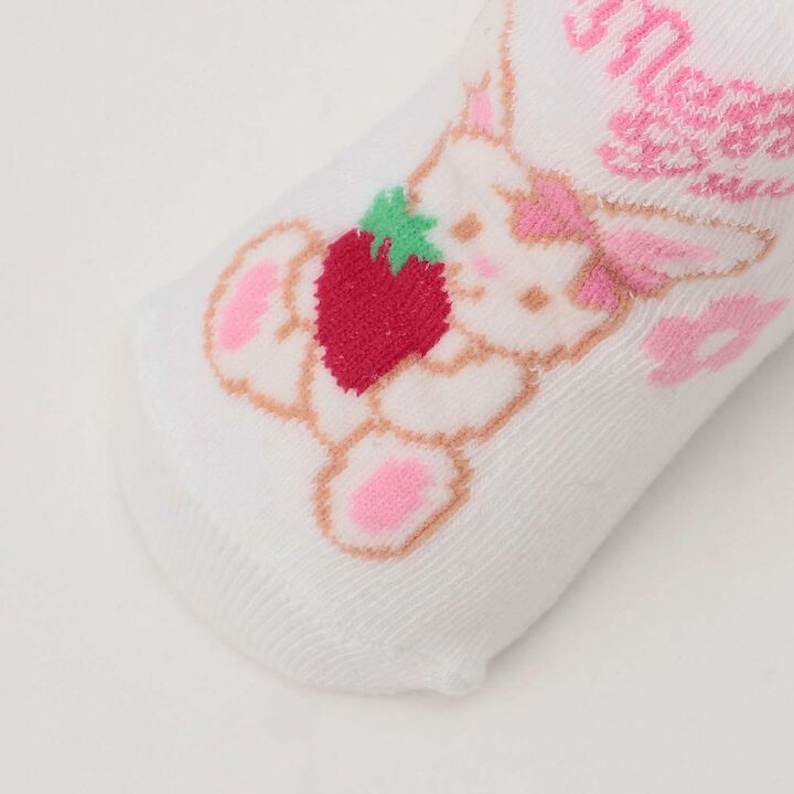Rabbit Strawberry Pattern Socks [Made in Japan],Light pink, medium image number 3