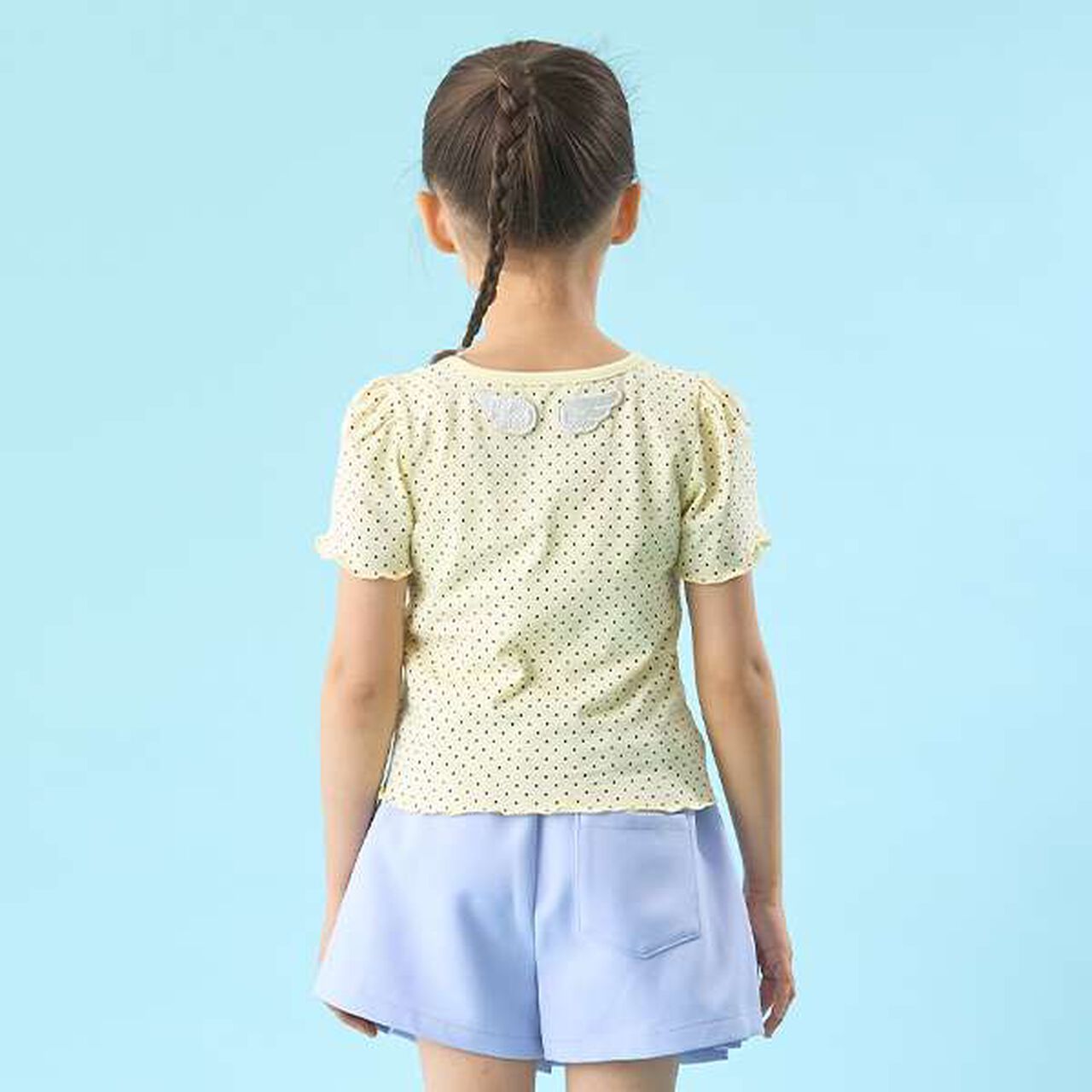 Soft Cotton Mini Puff Short Sleeve T-Shirt with Dot Print,Off white, large image number 32