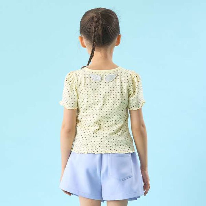 Soft Cotton Mini Puff Short Sleeve T-Shirt with Dot Print,Off white, medium image number 32