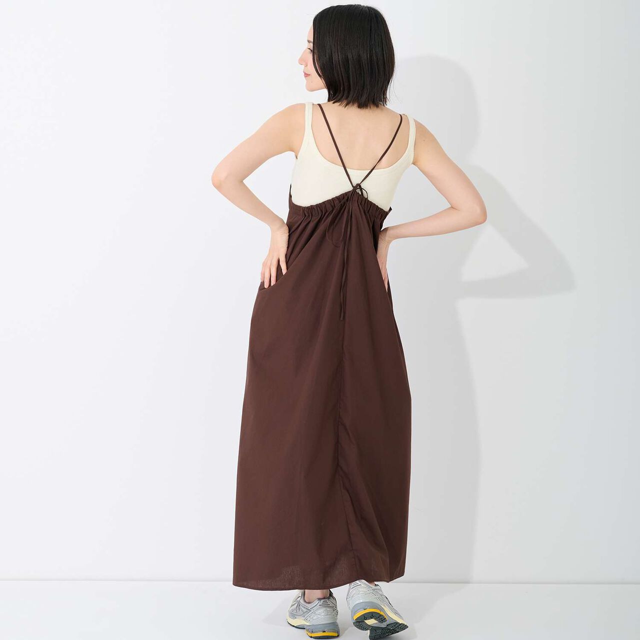 Camisole Dress,Brown, large image number 1