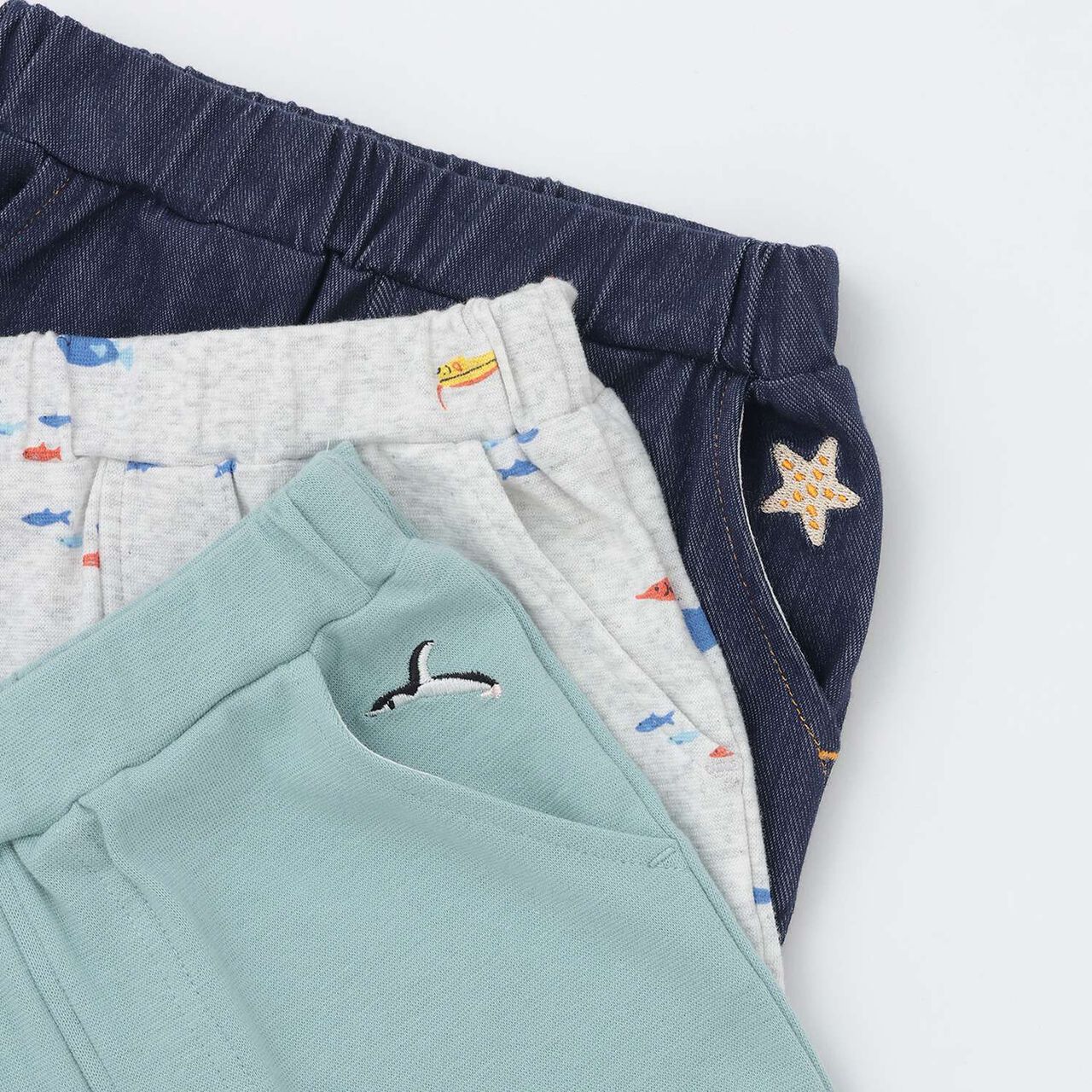 [Cool Touch] Marine Life 3/4 Leggings,Light blue, large image number 16