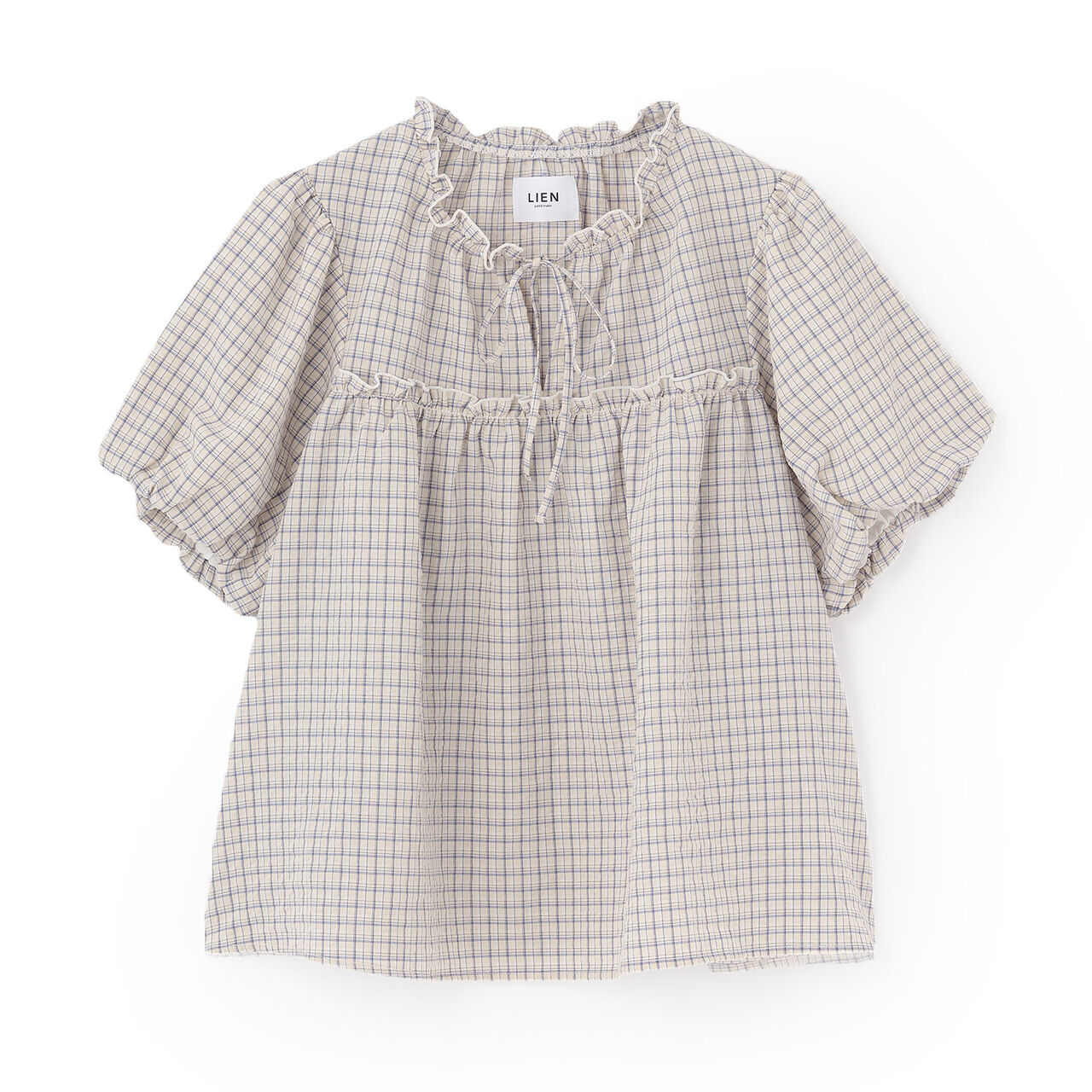 [Link] Gathered Puff Blouse,Pearl white, large image number 5