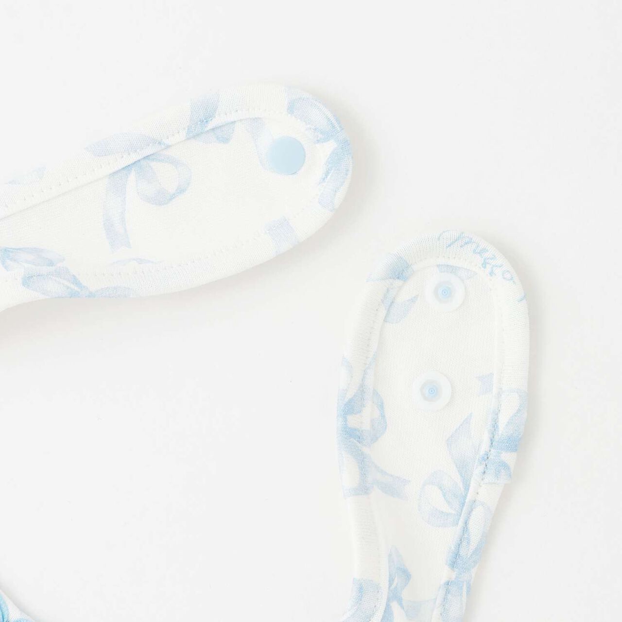 [Box Included] Ribbon Pattern Short-Sleeve 2-Way All-in-One & Bib Set,Sax blue, large image number 6