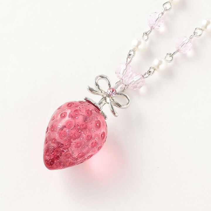 [Liquem] Strawberry Ribbon Necklace,Pink, medium image number 2