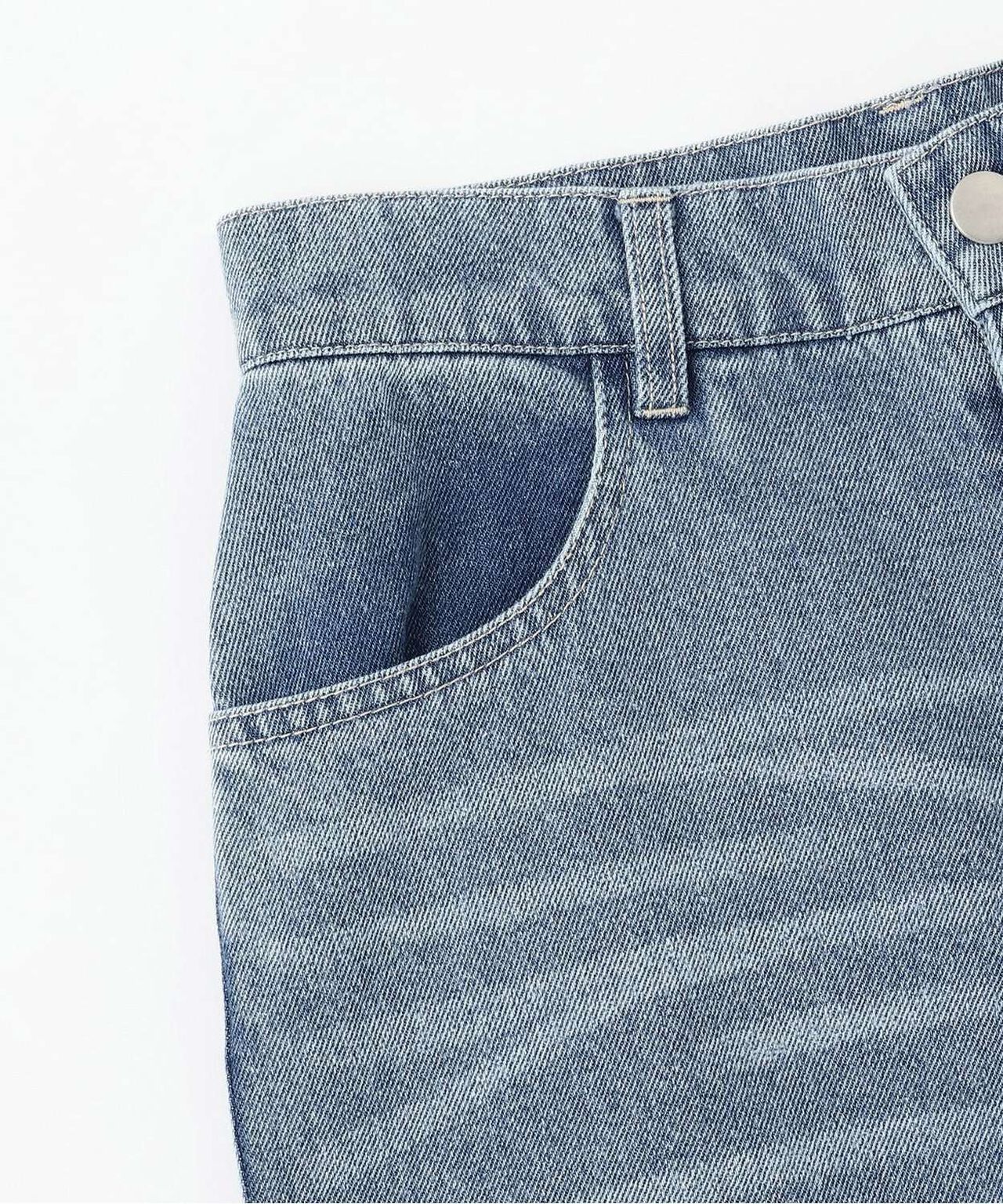 Lace Pocket Denim Pants,Deep blue, large image number 7