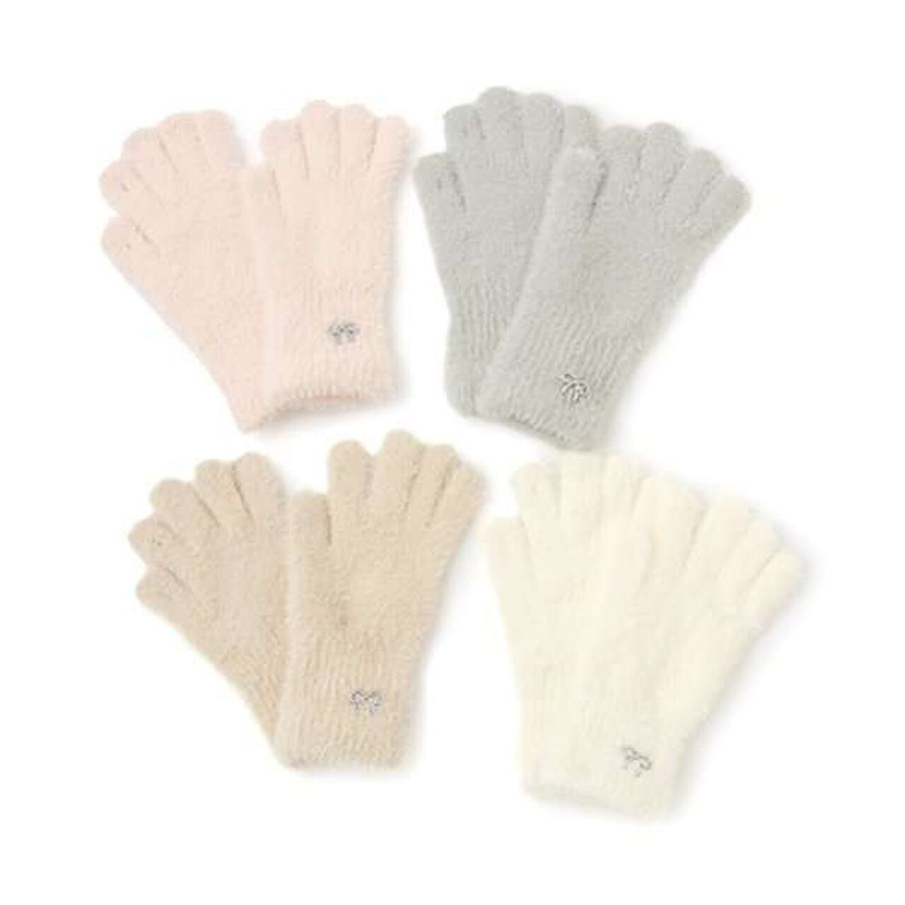 Shaggy Knit Gloves,Beige, large image number 4