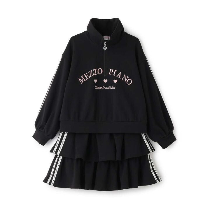 Half-Zip Pullover & Frill Skirt-Shorts Set,Lavender, medium image number 2