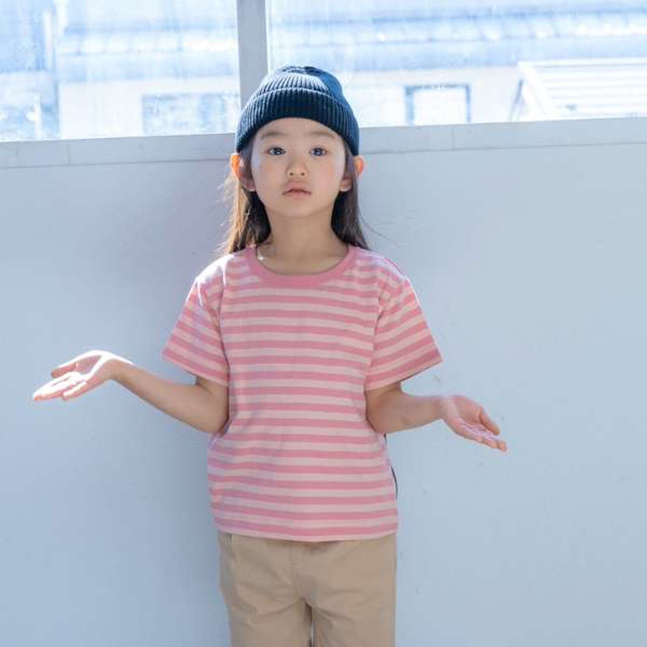 Daily Stripe Color Short Sleeve T-Shirt,Lemon yellow, large image number 18