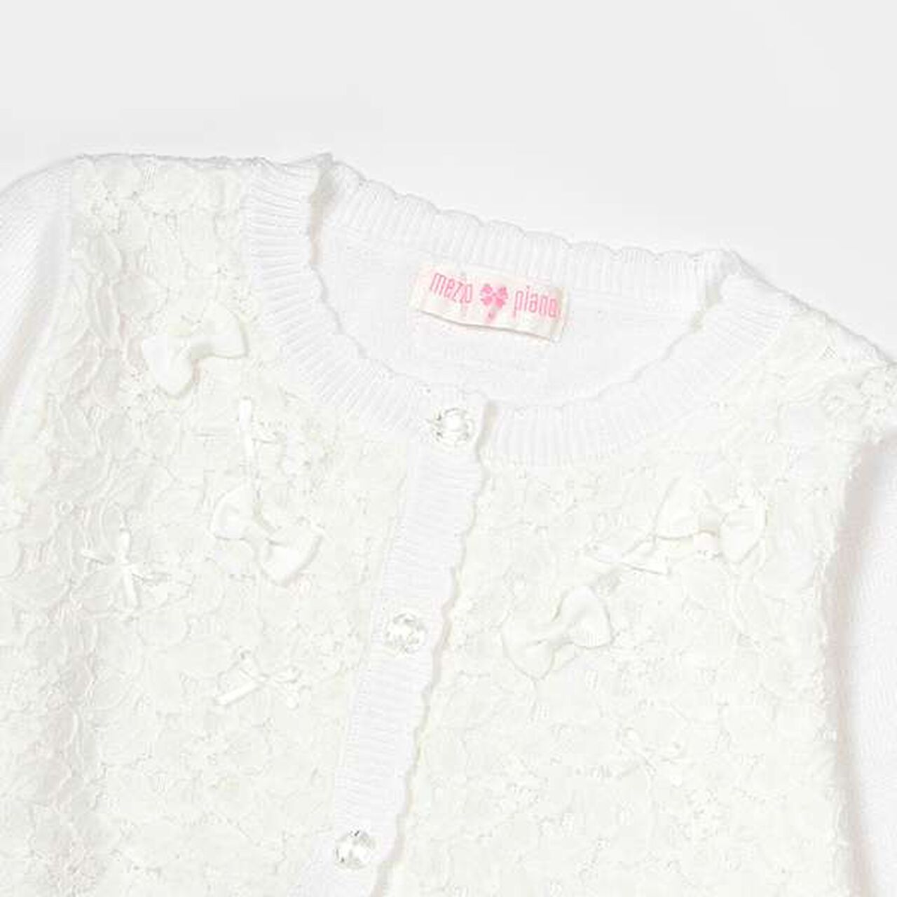 Lace Knit Bolero,Off white, large image number 2