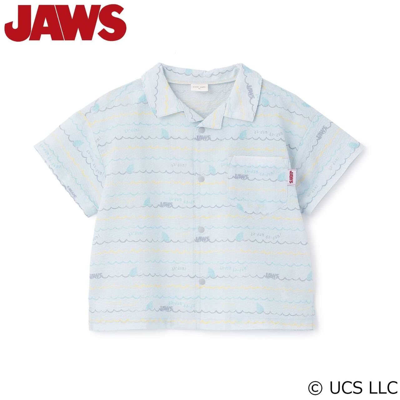 [網路獨家] [JAWS] 大白鯊滿版圖案短袖襯衫,淡灰色, large image number 0