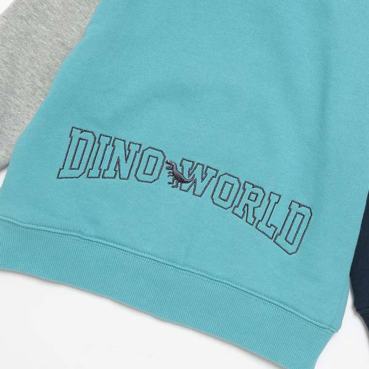 Dinosaur Color Block Zip-Up Parka,Blue, large image number 13