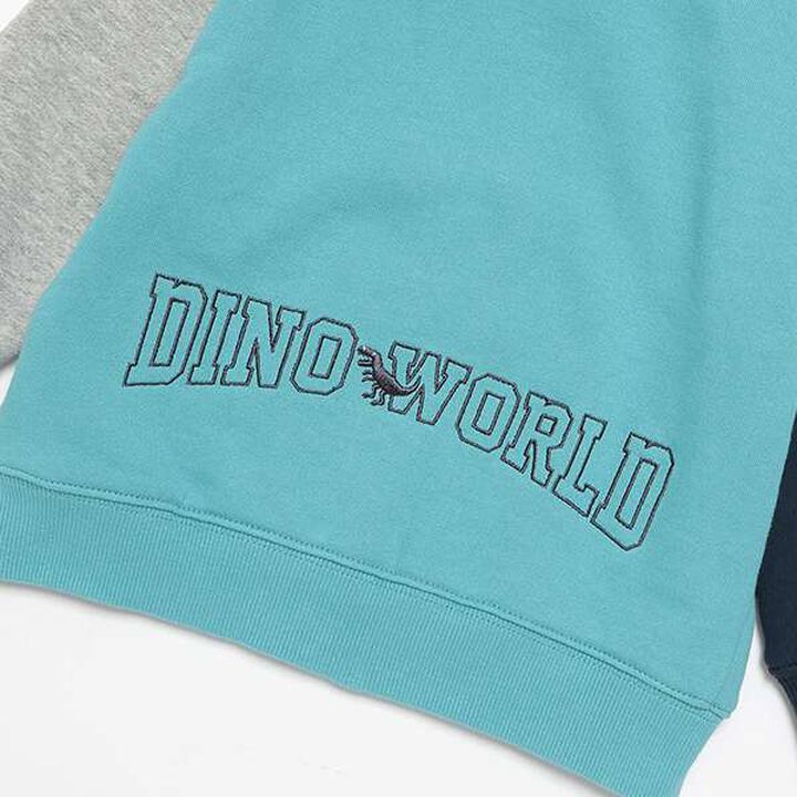 Dinosaur Color Block Zip-Up Parka,Blue, medium image number 13