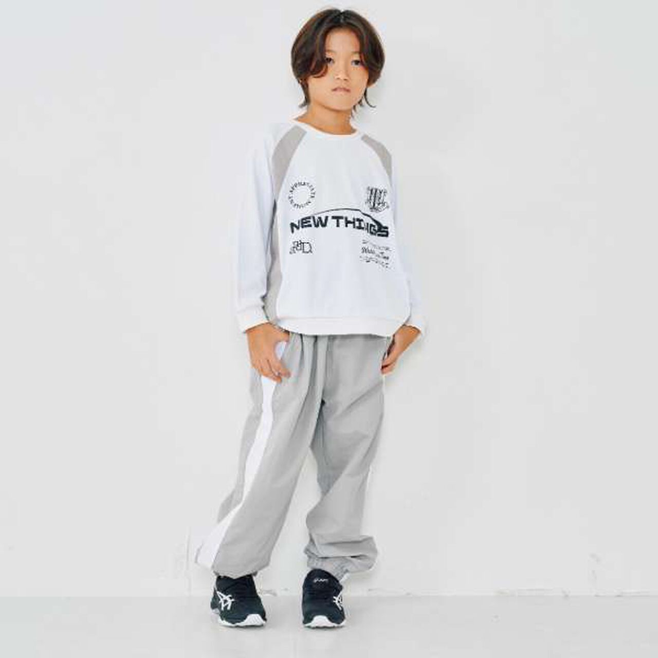 [Set Up Compatible] Striped Nylon Track Pants,Black, large image number 10