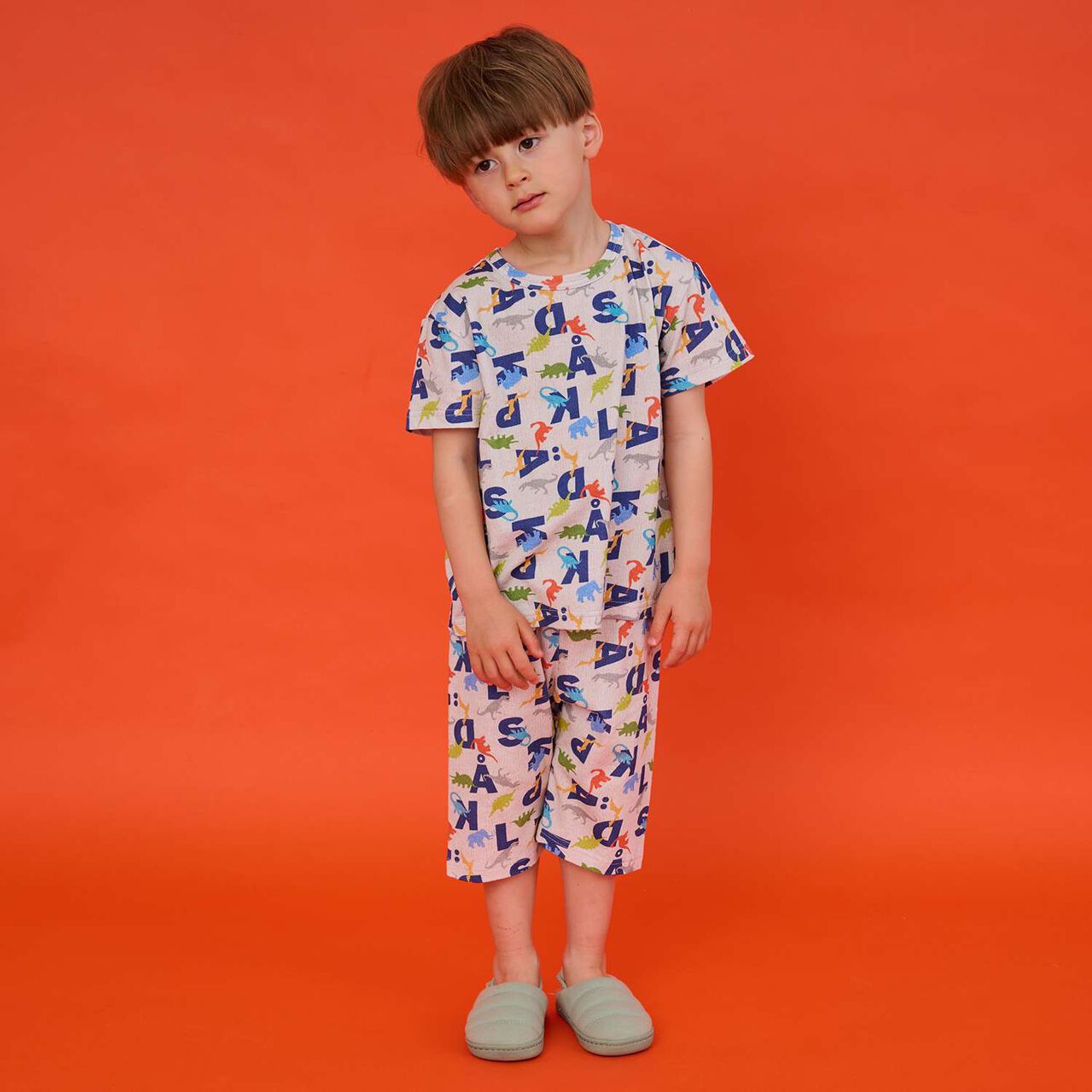 All-Over Pattern Short-Sleeve Loungewear,Sax blue, large image number 16