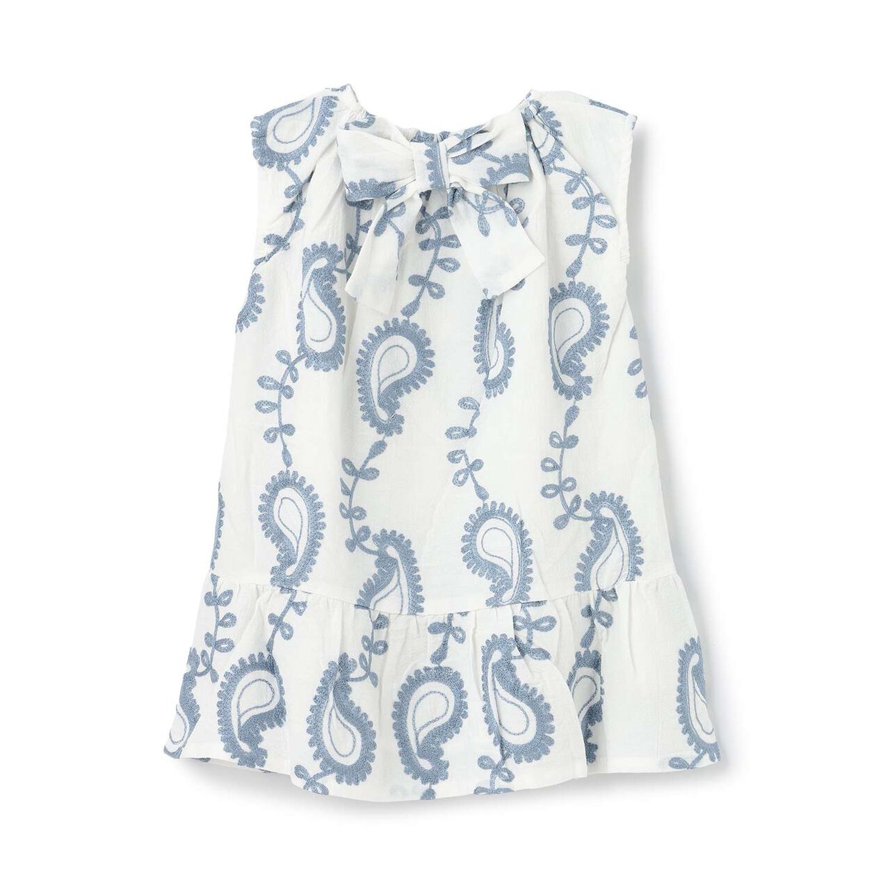 [Link] Paisley Embroidered One-Piece Dress,Cream, large image number 5