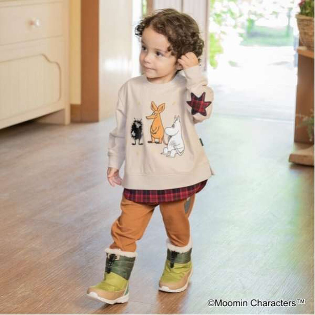 [MOOMIN] Moomin House Long-Length Leggings,Charcoal gray, large image number 6