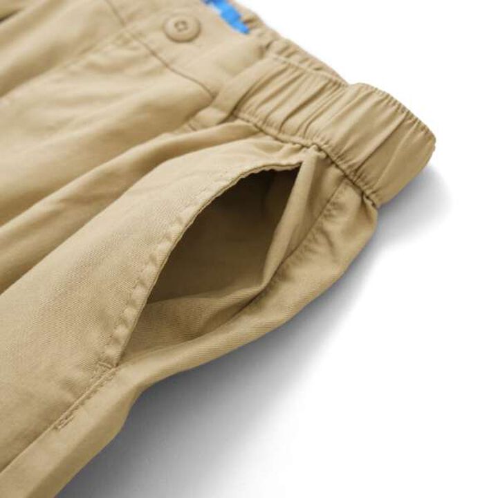 Cotton-Poly Stretch Twill Tuck Pants,Khaki, medium image number 2