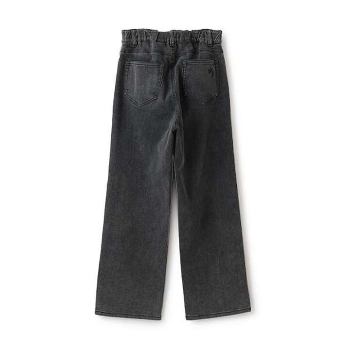 Side Frill Straight Denim Pants,Black, medium image number 15