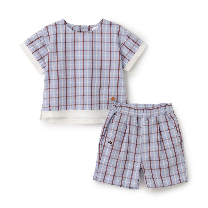 [Fujimoto Miki Collaboration] Boys Checkered Outfit Set,Pearl white, medium image number 8