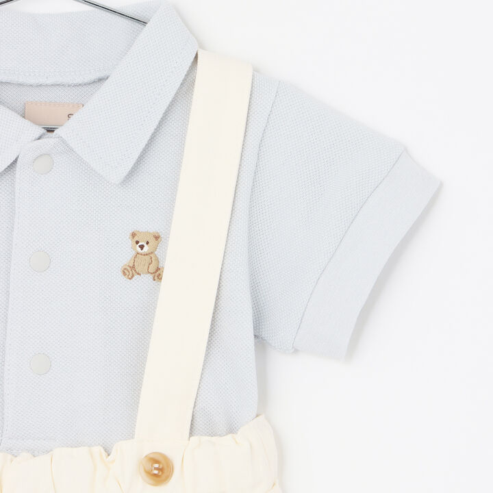 Polo Shirt + Pants Set with Suspenders,Light blue, medium image number 6